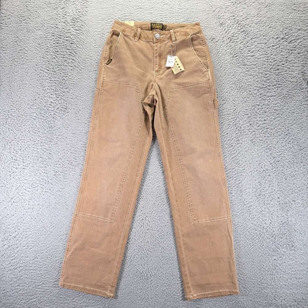 Five Star General Pant Women 3 Brown Cotton Carpenter Straight Relaxed High-Rise